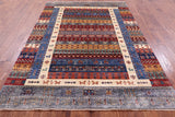 Persian Gabbeh Tribal Hand Knotted Wool Rug - 5' 7" X 7' 10" - Golden Nile
