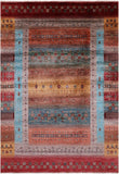 Tribal Persian Gabbeh Hand Knotted Wool Rug - 5' 8" X 8' 1" - Golden Nile