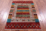 Tribal Persian Gabbeh Hand Knotted Wool Rug - 3' 7" X 5' 1" - Golden Nile