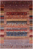 Tribal Persian Gabbeh Hand Knotted Wool Rug - 6' 9" X 10' 0" - Golden Nile