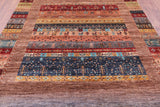 Tribal Persian Gabbeh Hand Knotted Wool Rug - 6' 9" X 10' 0" - Golden Nile