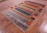 Tribal Persian Gabbeh Hand Knotted Wool Rug - 6' 9" X 10' 0" - Golden Nile