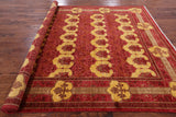 Red William Morris Hand Knotted Wool Area Rug - 8' 1" X 9' 10" - Golden Nile