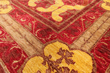 Red William Morris Hand Knotted Wool Area Rug - 8' 1" X 9' 10" - Golden Nile