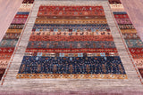 Persian Gabbeh Tribal Hand Knotted Wool Rug - 6' 7" X 9' 11" - Golden Nile