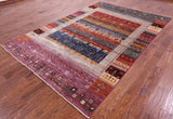 Persian Gabbeh Tribal Hand Knotted Wool Rug - 6' 7" X 9' 11" - Golden Nile