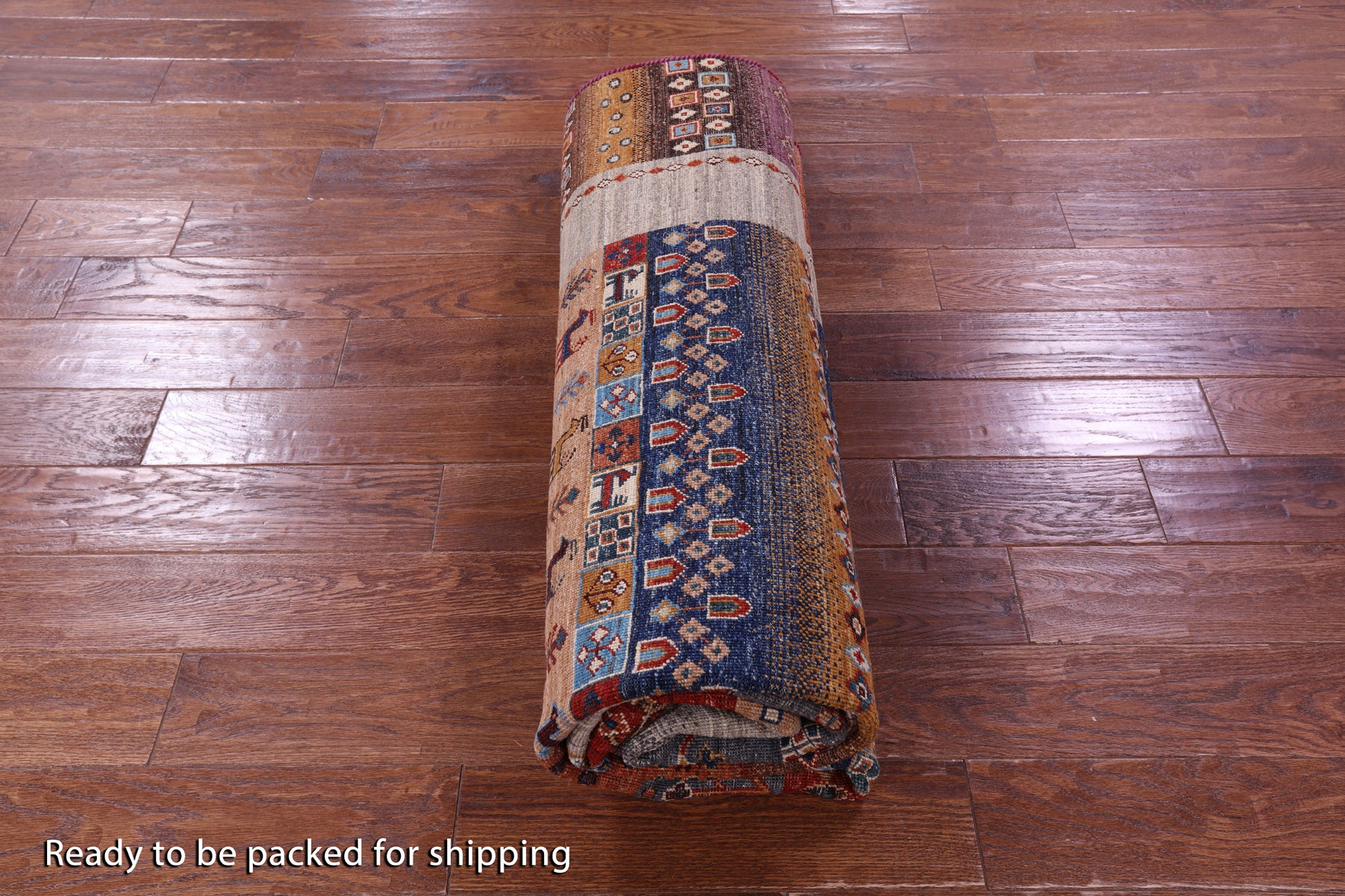 Persian Gabbeh Tribal Hand Knotted Wool Rug - 6' 7" X 9' 11" - Golden Nile