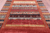 Persian Tribal Gabbeh Hand Knotted Wool Rug - 6' 8" X 9' 10" - Golden Nile