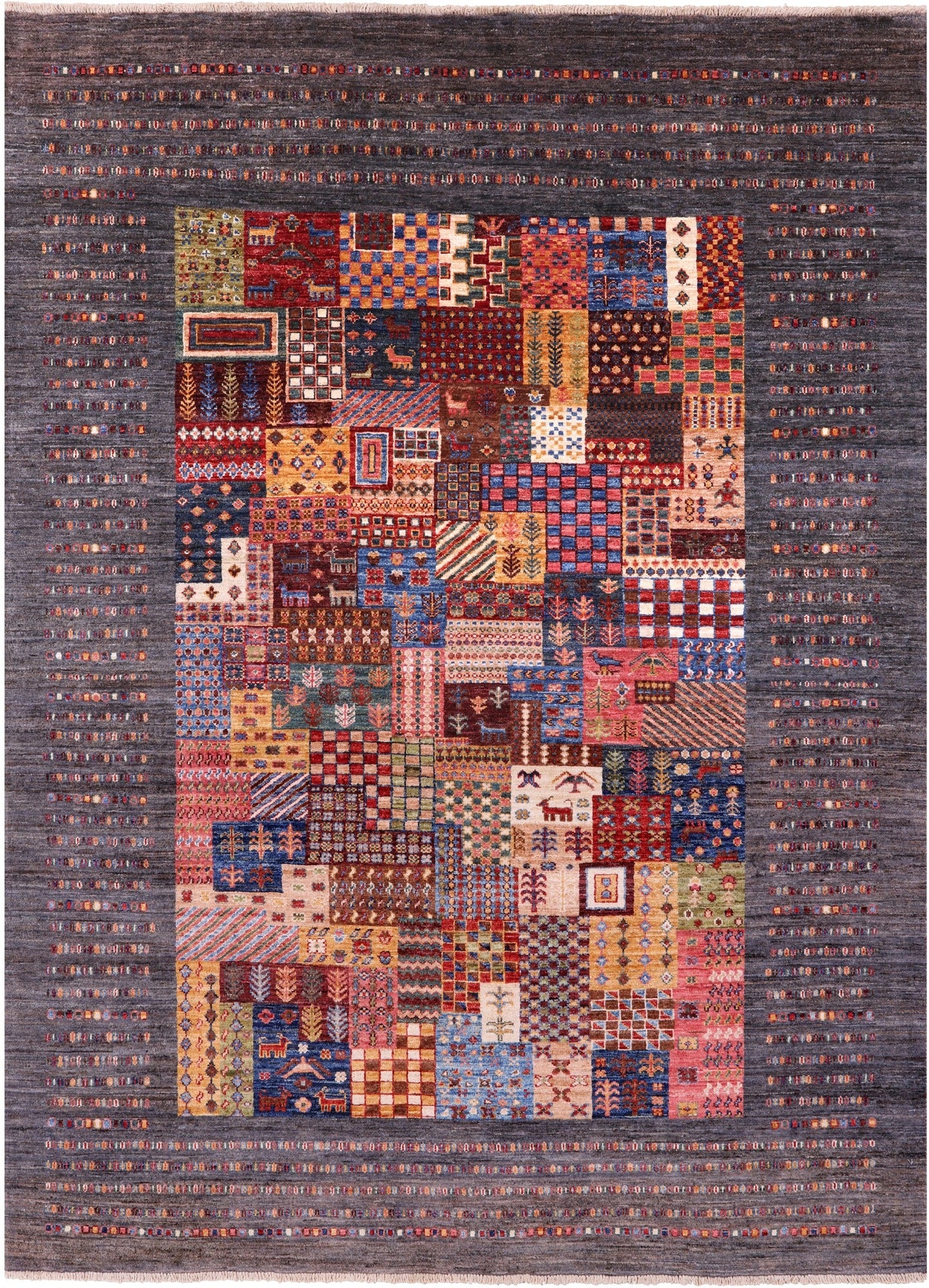 Tribal Persian Gabbeh Hand Knotted Wool Rug - 5' 8" X 7' 9" - Golden Nile