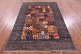 Tribal Persian Gabbeh Hand Knotted Wool Rug - 5' 8" X 7' 9" - Golden Nile