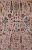 Tribal Persian Gabbeh Hand Knotted Wool Rug - 6' 3" X 9' 6" - Golden Nile