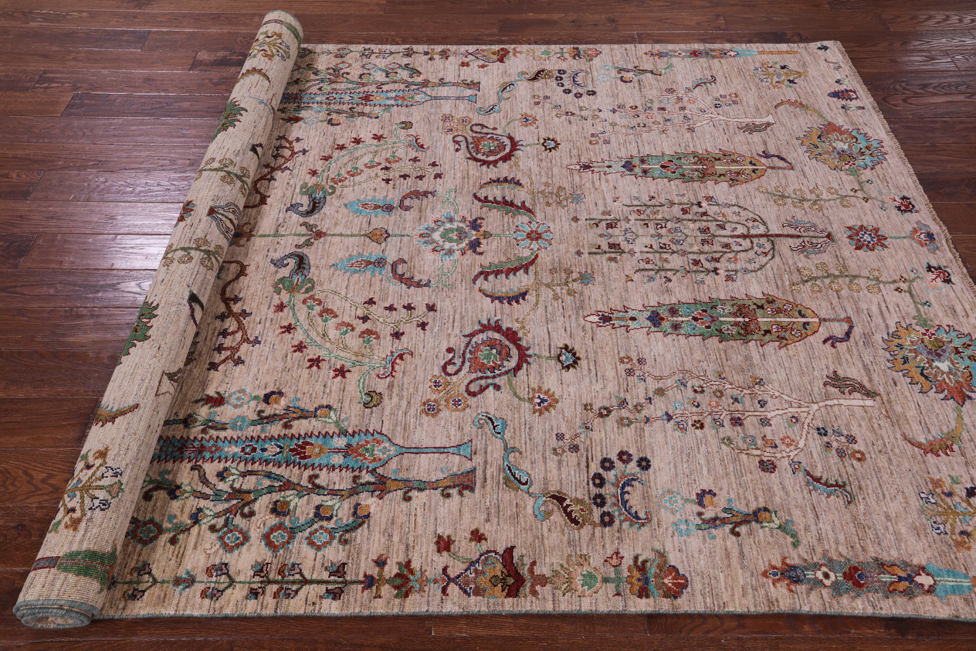 Tribal Persian Gabbeh Hand Knotted Wool Rug - 6' 3" X 9' 6" - Golden Nile