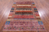 Tribal Persian Gabbeh Hand Knotted Wool Rug - 5' 7" X 7' 10" - Golden Nile