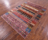Tribal Persian Gabbeh Hand Knotted Wool Rug - 5' 7" X 7' 10" - Golden Nile