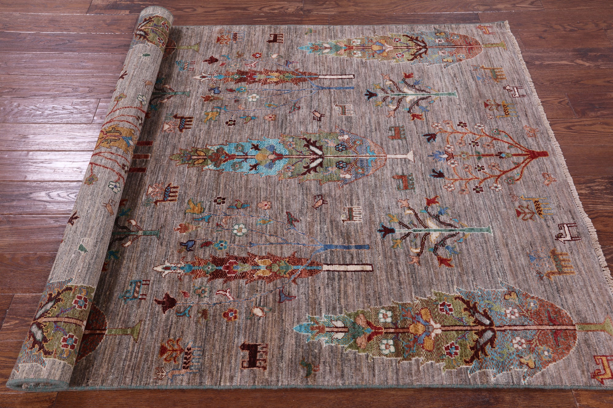 Tribal Persian Gabbeh Hand Knotted Wool Rug - 4' 9" X 6' 6" - Golden Nile