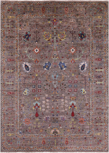 Peshawar Hand Knotted Wool Rug - 6' 9" X 9' 9" - Golden Nile
