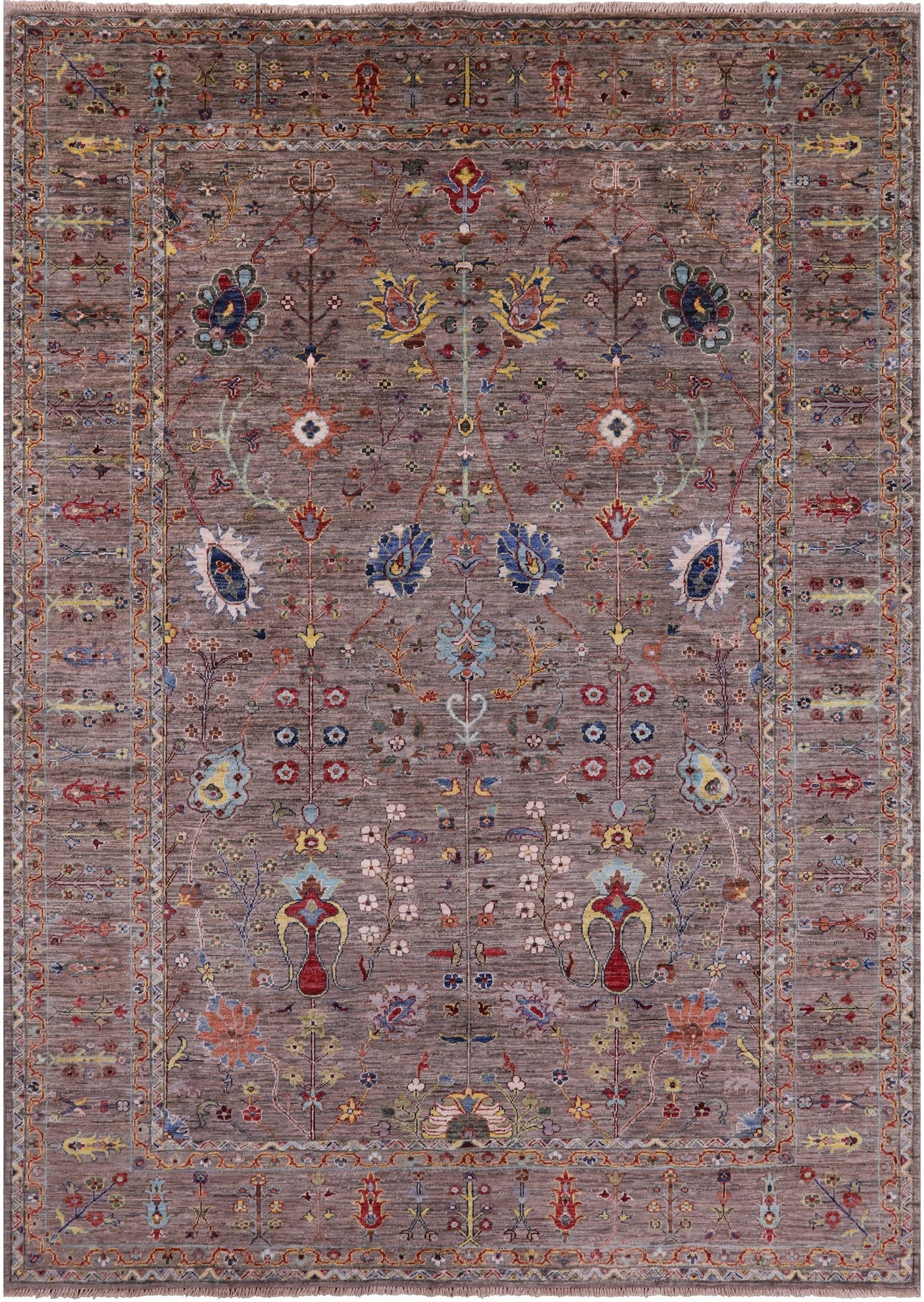 Peshawar Hand Knotted Wool Rug - 6' 9" X 9' 9" - Golden Nile