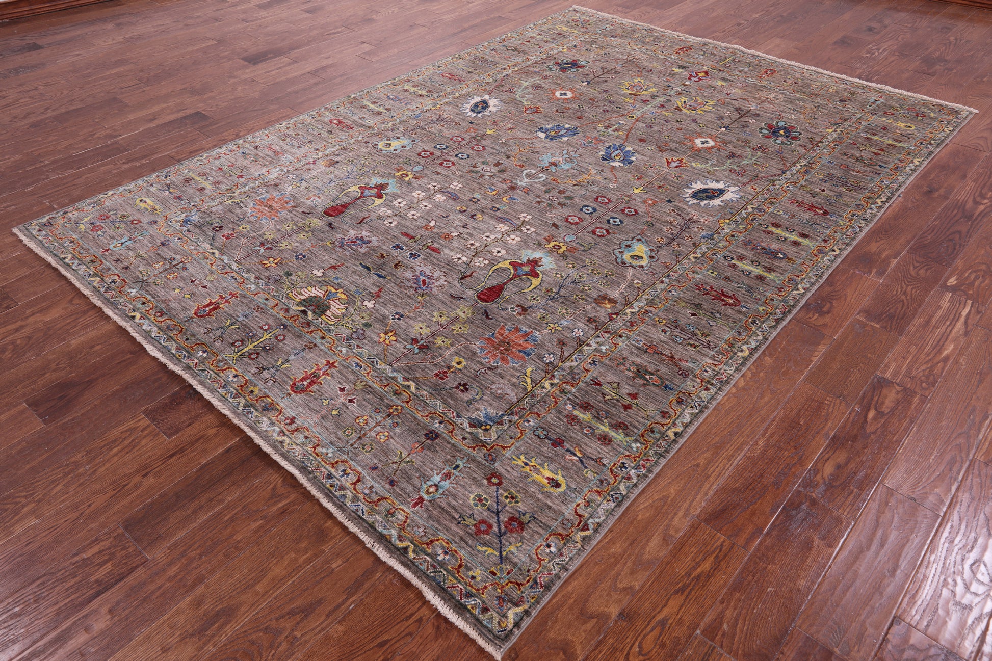 Peshawar Hand Knotted Wool Rug - 6' 9" X 9' 9" - Golden Nile