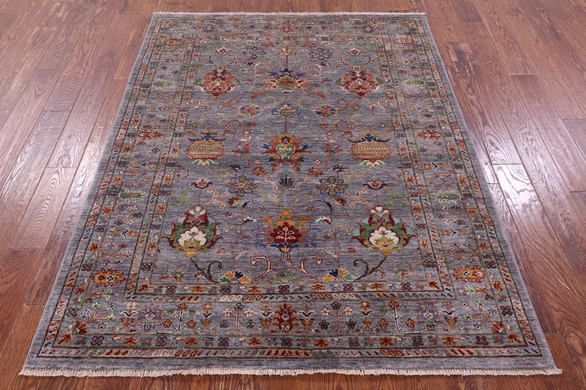 Peshawar Handmade Wool Rug - 5' 0" X 6' 5" - Golden Nile