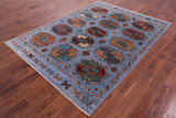 Blue Turkmen Ersari Hand Knotted Wool Rug - 5' 8" X 7' 9" - Golden Nile