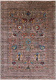 Peshawar Hand Knotted Wool Rug - 5' 9" X 8' 3" - Golden Nile
