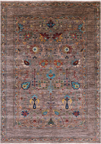 Peshawar Hand Knotted Wool Rug - 5' 9" X 8' 3" - Golden Nile