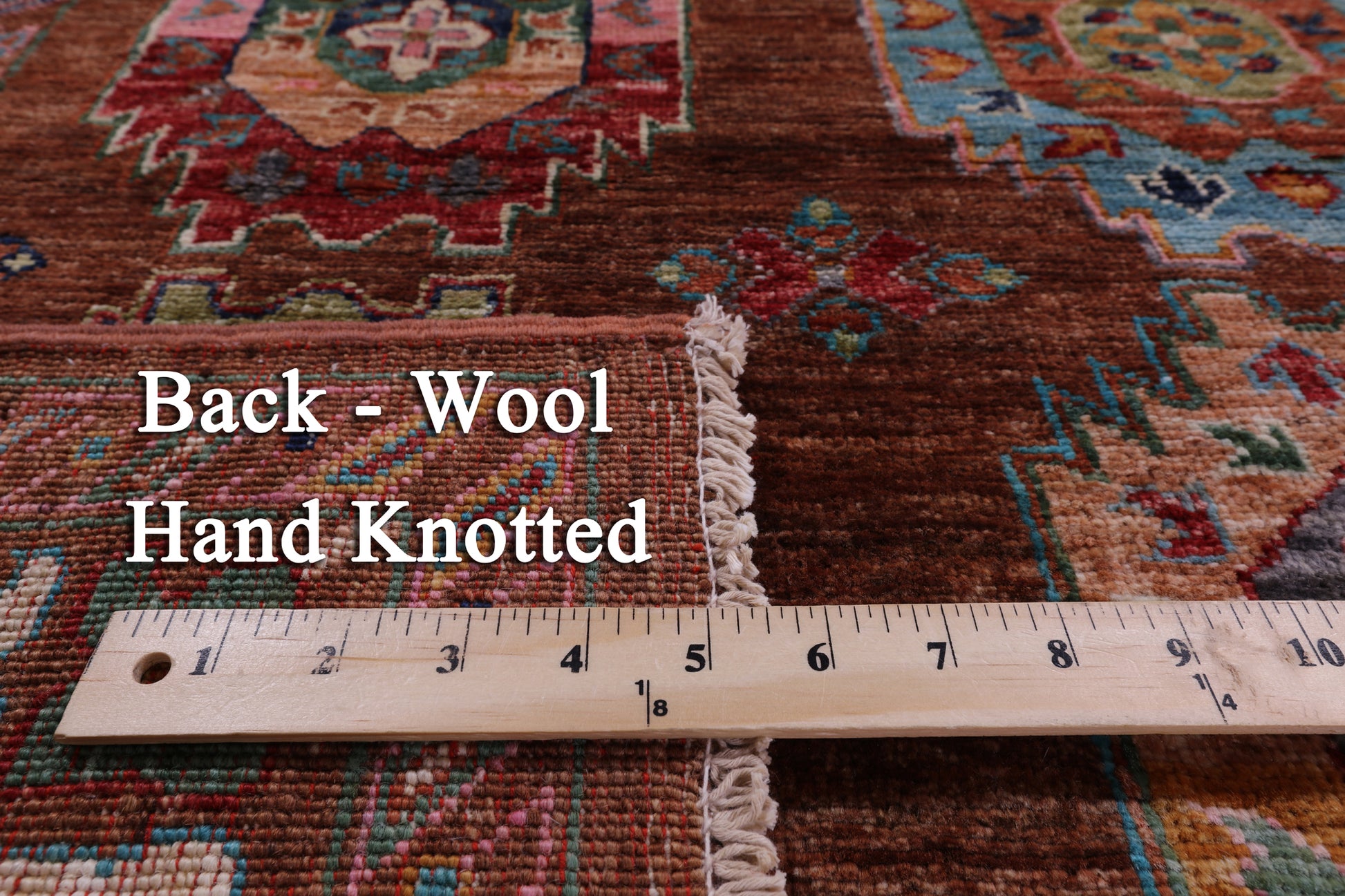 Brown Turkmen Ersari Hand Knotted Wool Rug - 4' 11" X 6' 9" - Golden Nile