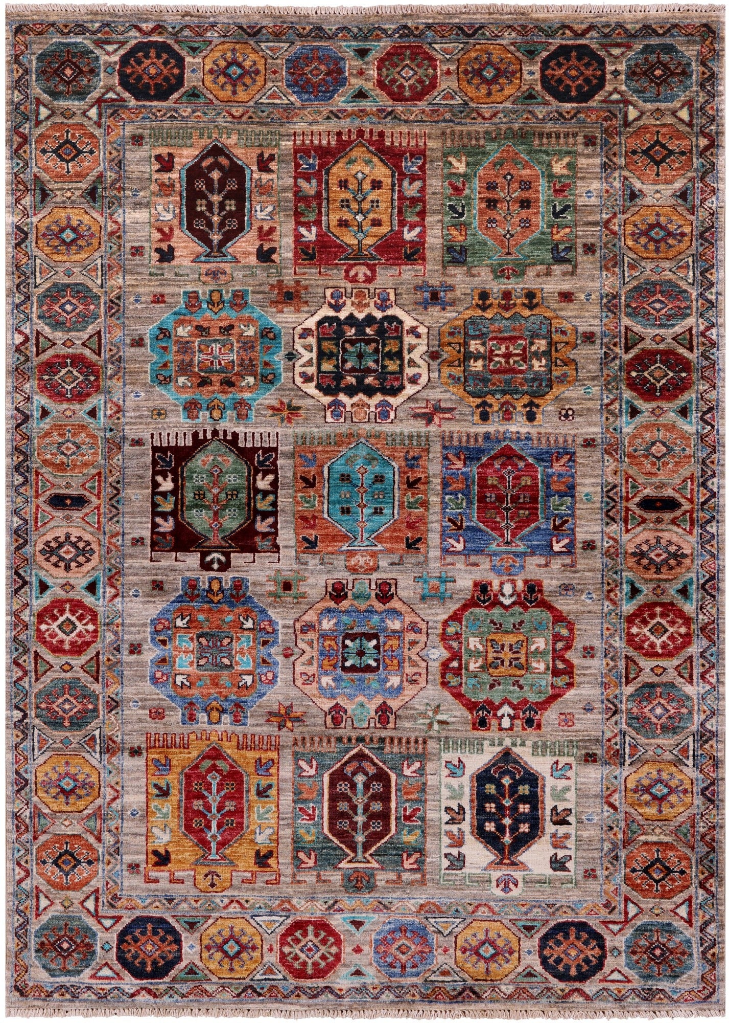 Turkmen Ersari Hand Knotted Wool Rug - 4' 3" X 5' 10" - Golden Nile