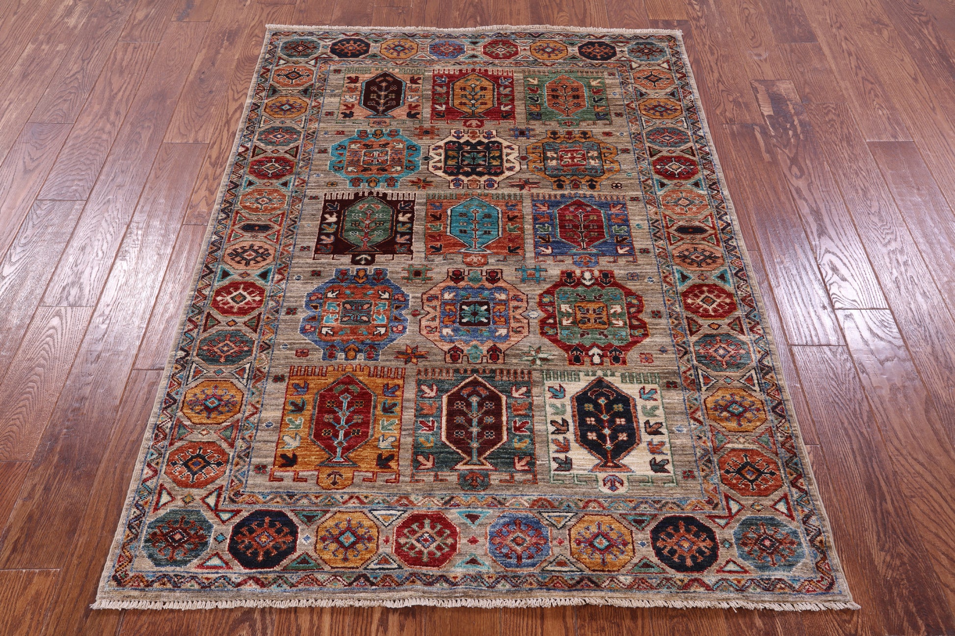 Turkmen Ersari Hand Knotted Wool Rug - 4' 3" X 5' 10" - Golden Nile