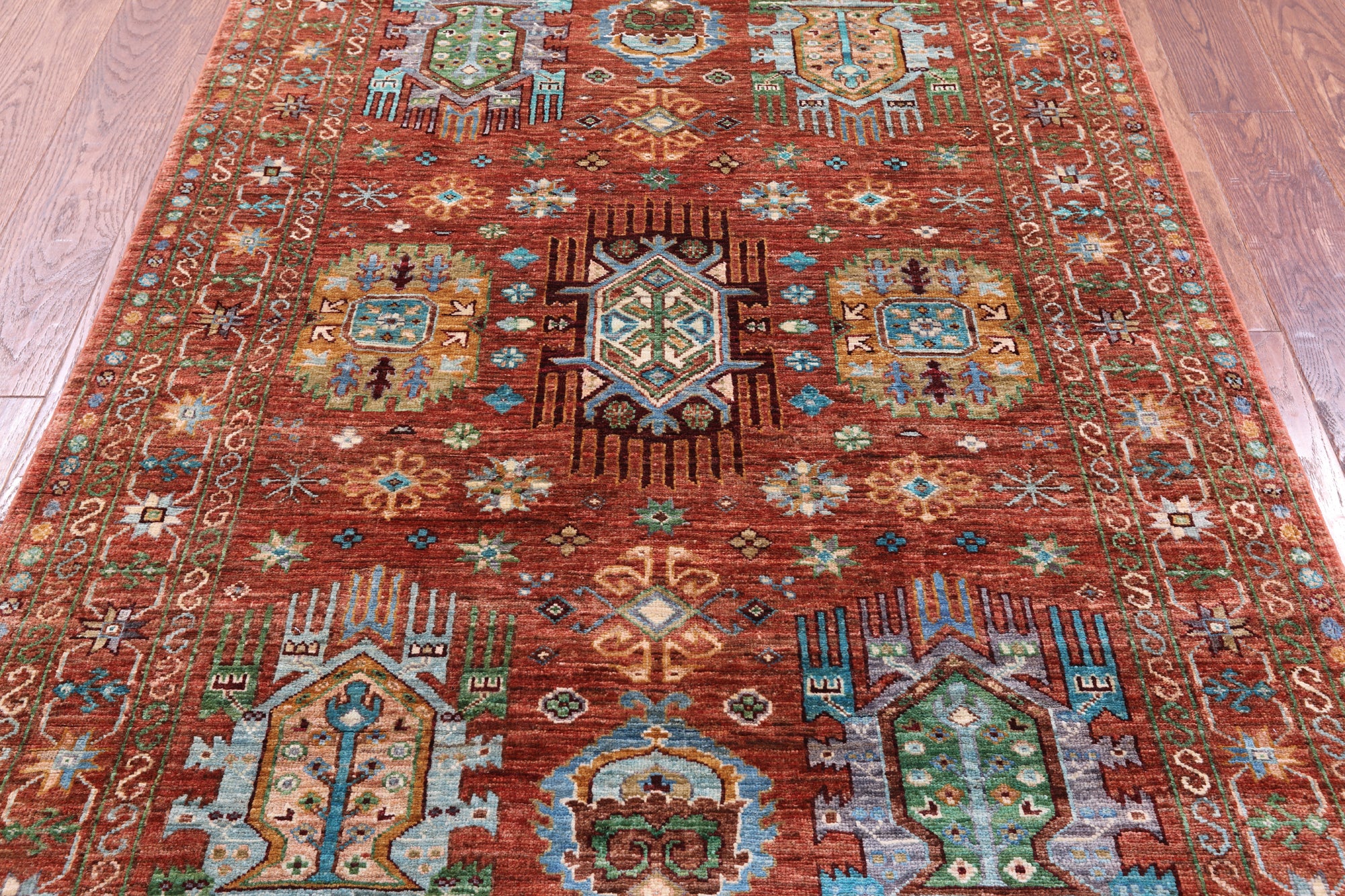 Turkmen Ersari Hand Knotted Wool Rug - 4' 0" X 5' 9" - Golden Nile