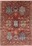 Turkmen Ersari Hand Knotted Wool Rug - 4' 0" X 5' 9" - Golden Nile