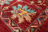Red Peshawar Hand Knotted Wool Runner Rug - 2' 10" X 9' 6" - Golden Nile