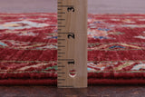 Red Peshawar Hand Knotted Wool Runner Rug - 2' 10" X 9' 6" - Golden Nile