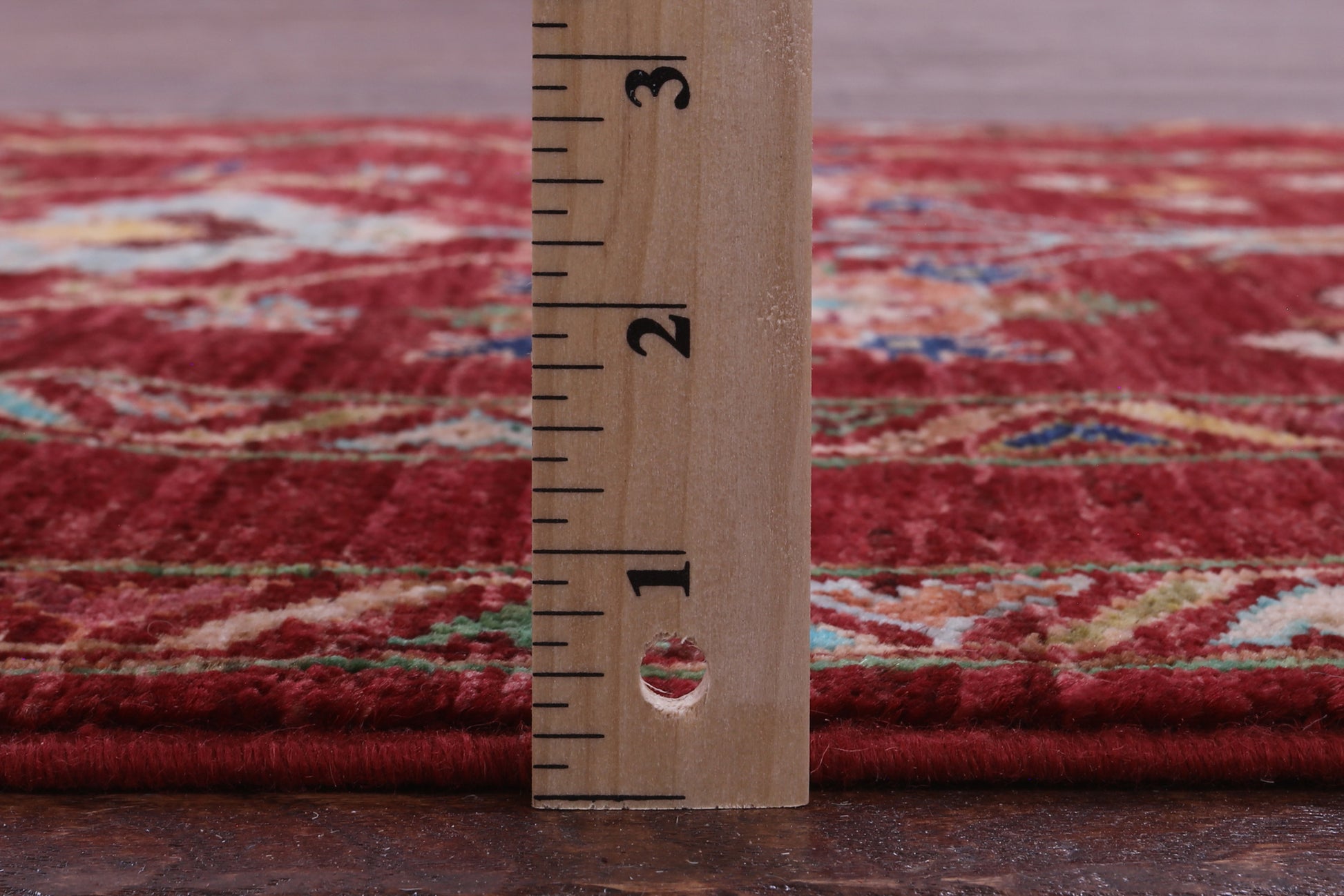 Red Peshawar Hand Knotted Wool Runner Rug - 2' 10" X 9' 6" - Golden Nile