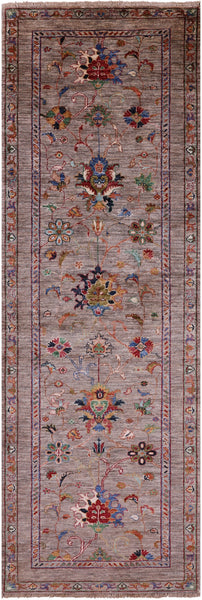Peshawar Hand Knotted Wool Runner Rug - 2' 8" X 8' 4" - Golden Nile