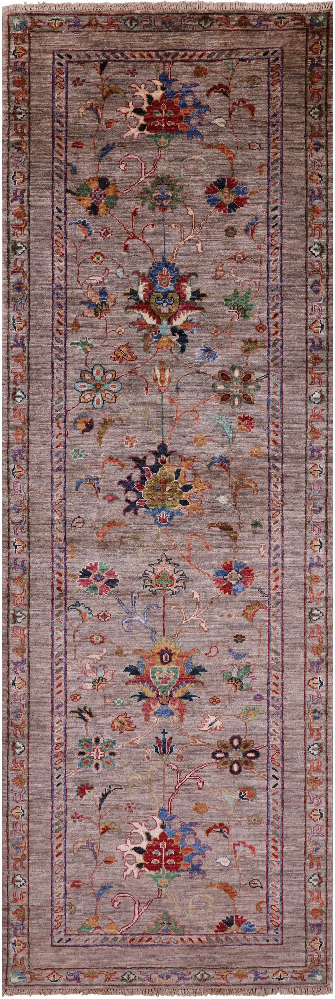 Peshawar Hand Knotted Wool Runner Rug - 2' 8" X 8' 4" - Golden Nile