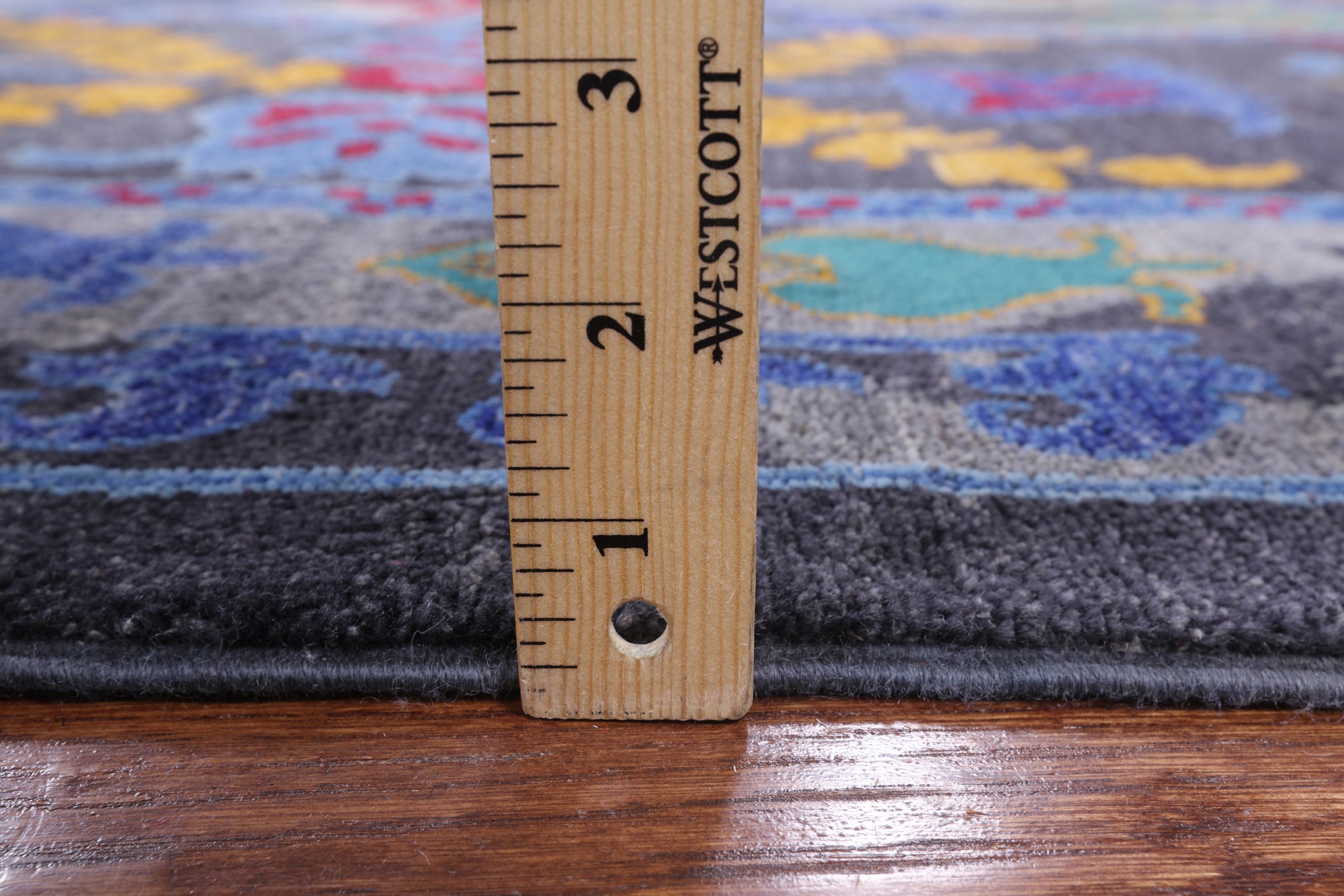 Grey William Morris Handmade Wool Area Rug - 9' 1" X 12' 2" - Golden Nile