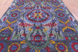 Grey William Morris Handmade Wool Area Rug - 9' 1" X 12' 2" - Golden Nile
