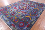 Grey William Morris Handmade Wool Area Rug - 9' 1" X 12' 2" - Golden Nile