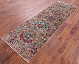 Turkmen Ersari Hand Knotted Wool Runner Rug - 2' 8" X 8' 3" - Golden Nile