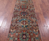 Turkmen Ersari Hand Knotted Wool Runner Rug - 2' 7" X 8' 4" - Golden Nile