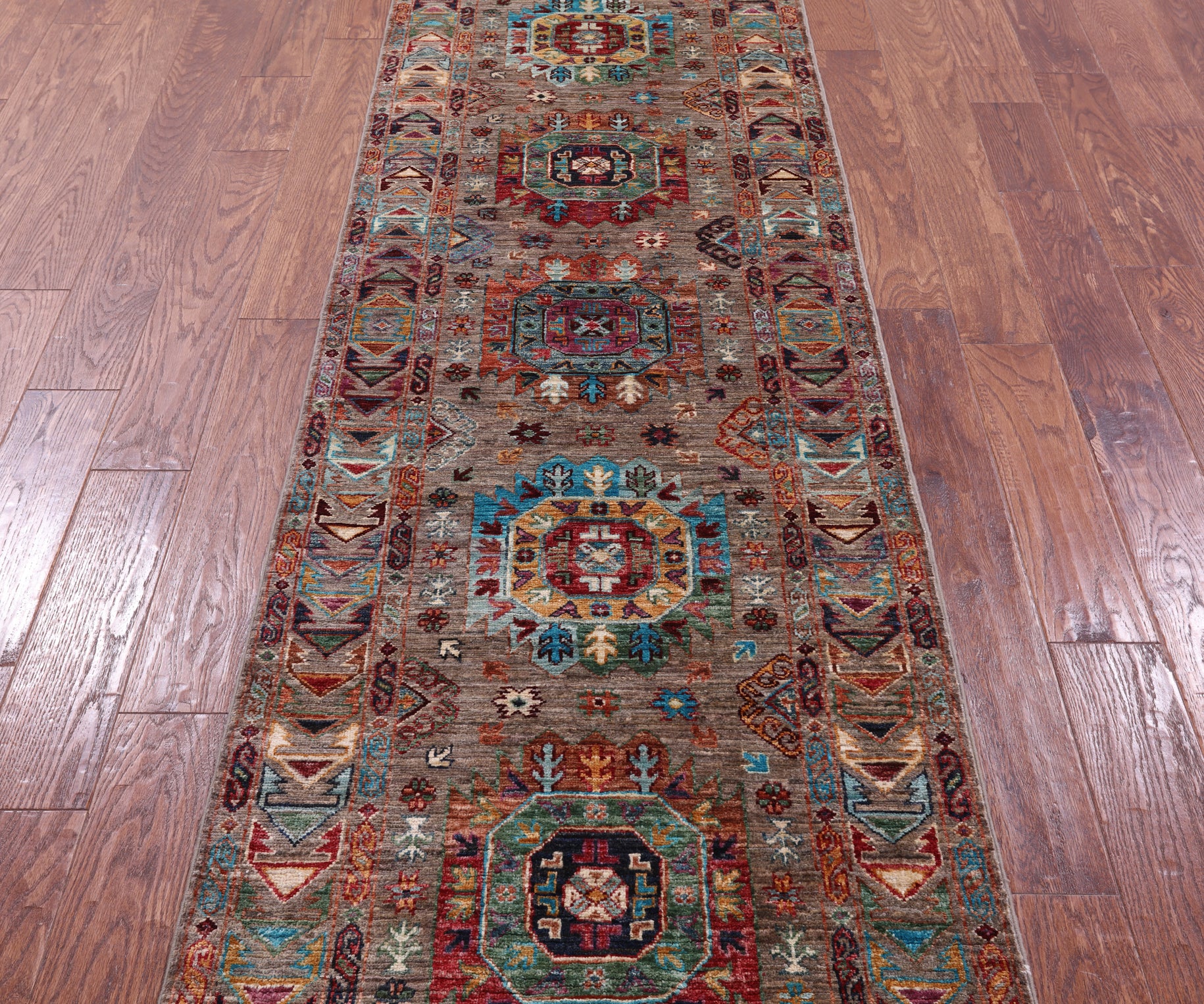Turkmen Ersari Hand Knotted Wool Runner Rug - 2' 7" X 8' 4" - Golden Nile
