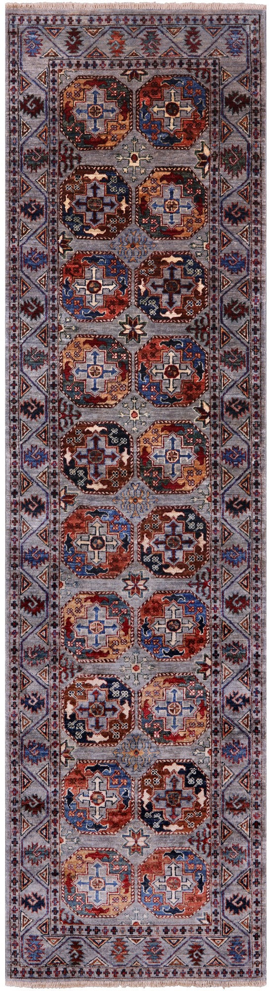Turkmen Ersari Handmade Wool Runner Rug - 2' 8" X 9' 9" - Golden Nile