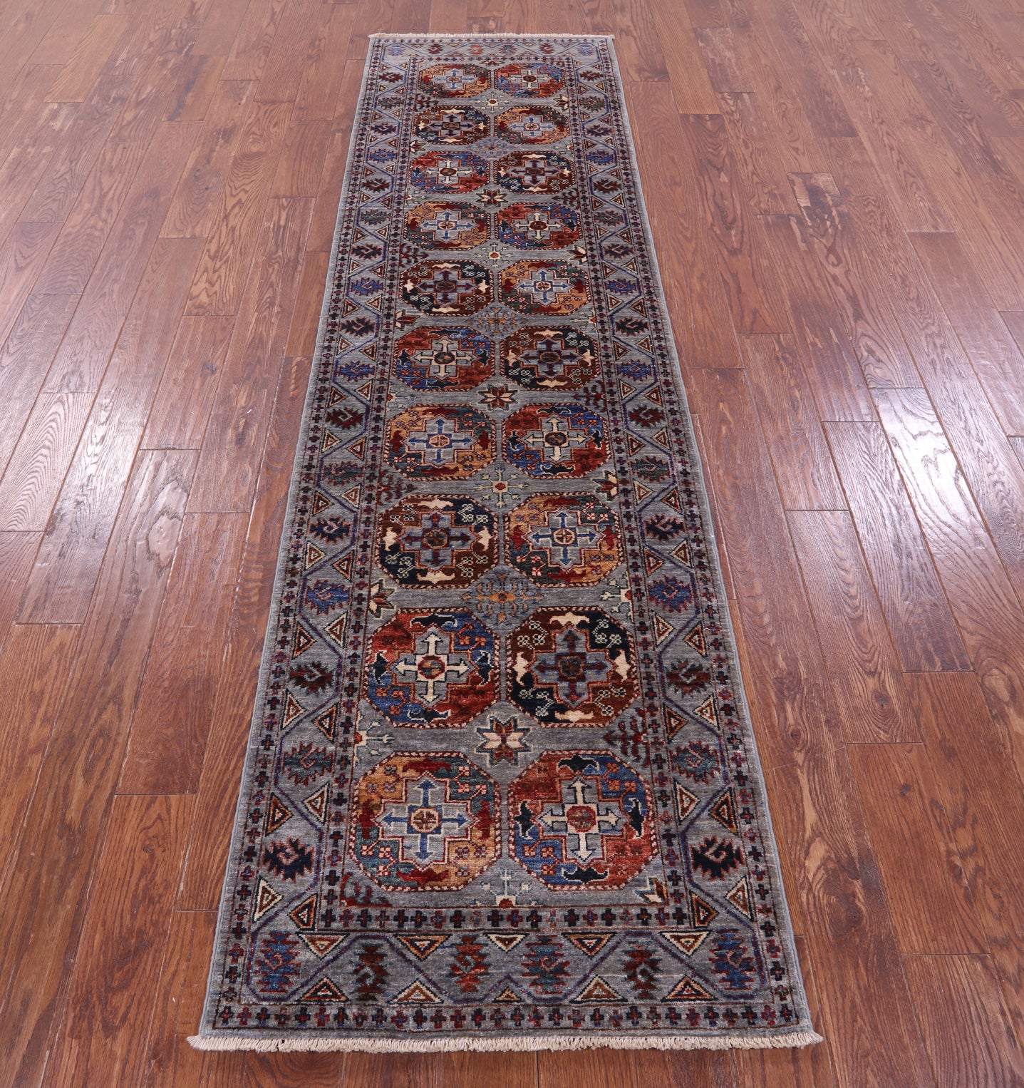 Turkmen Ersari Handmade Wool Runner Rug - 2' 8" X 9' 9" - Golden Nile