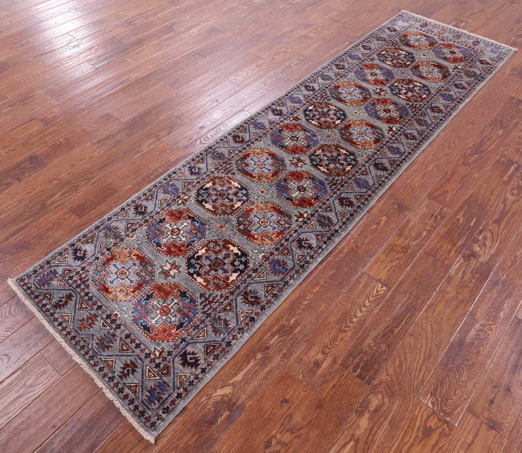 Turkmen Ersari Handmade Wool Runner Rug - 2' 8" X 9' 9" - Golden Nile