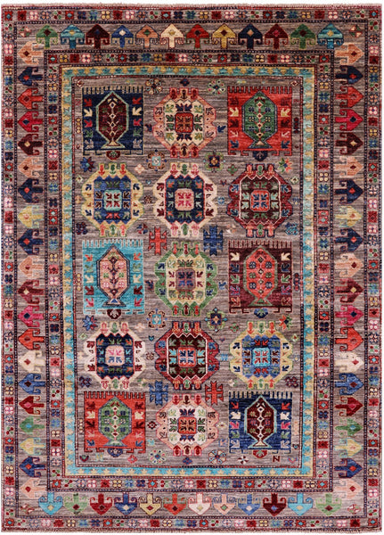 Tribal Persian Hand Knotted Wool Rug - 5' 1" X 7' 1" - Golden Nile