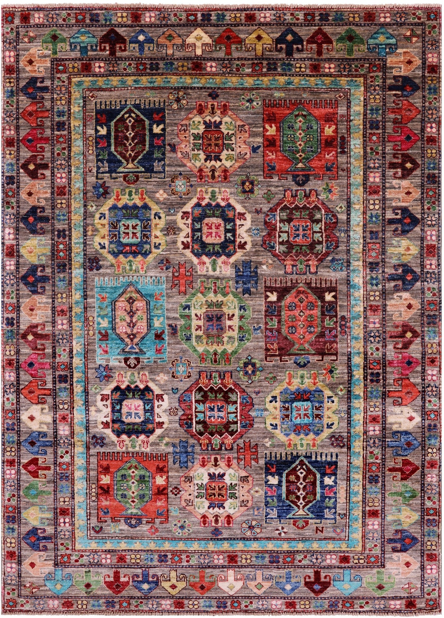 Tribal Persian Hand Knotted Wool Rug - 5' 1" X 7' 1" - Golden Nile