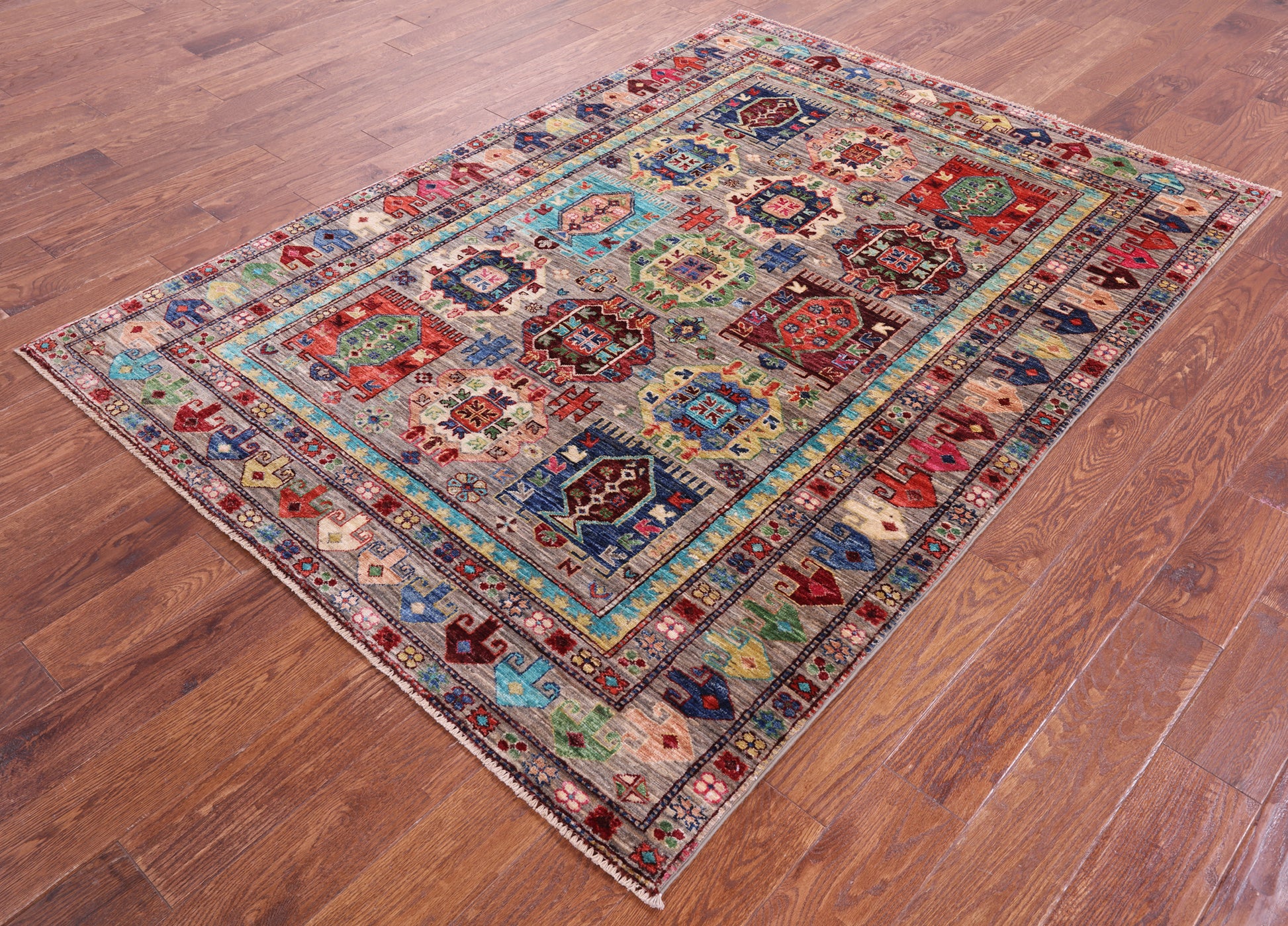 Tribal Persian Hand Knotted Wool Rug - 5' 1" X 7' 1" - Golden Nile