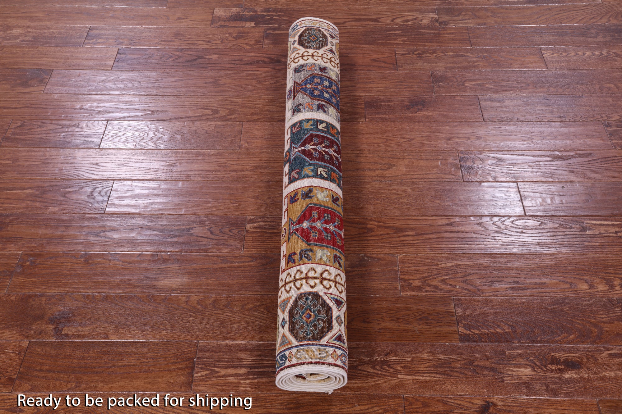 Ivory Turkmen Ersari Hand Knotted Wool Rug - 4' 1" X 6' 1" - Golden Nile