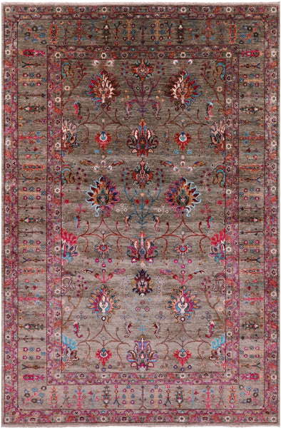 Peshawar Hand Knotted Wool Rug - 5' 10" X 8' 11" - Golden Nile